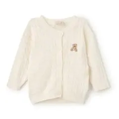 新品！petit main くま刺しゅう カーディガン オフホワイト 80cm