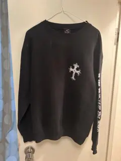 Y2Kクロス刺繍 ブラック スウェット