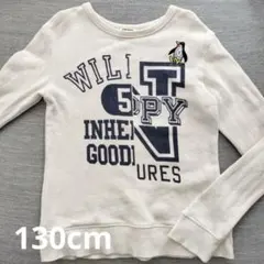130cm【F.О.KIDS】長袖トレーナー（オフホワイト×ペンギン）