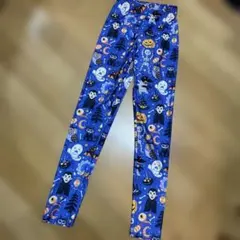 ハロウィン柄 青 ヨガパンツ S
