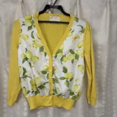 Chesty レモン柄 カーディガン イエローのサムネイル