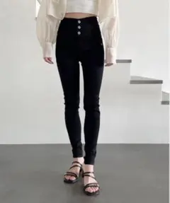 Heather ISKOスキニー ブラック　Mサイズ　ヘザー　パンツ　レディース