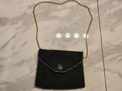 Dior ディオール チェーン ショルダーバッグ ハンドバッグ ハニカム 黒