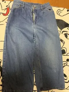 ワイドレッグデニム ゴムウエスト