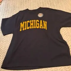 値下げ　MICHIGAN ロゴ Tシャツ ネイビー