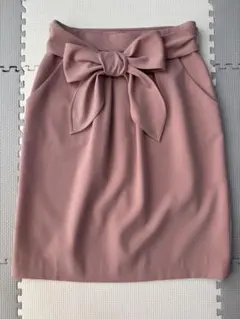 プロポーションボディドレッシング　リボン付きくすみピンクタイトスカート