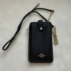 COACH ブラック スマホショルダーバッグ