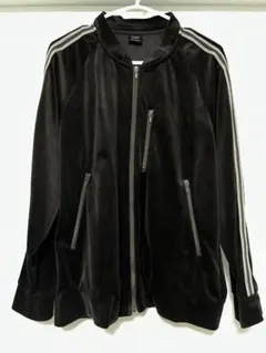 ダークブラウン　ジップアップジャケット