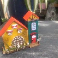 木製 ミニチュアハウス 置物