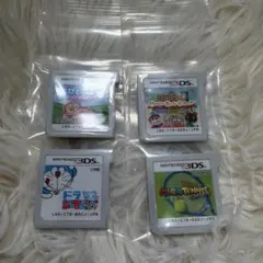 3DS ソフト4本セット マリオテニス どうぶつの森 こびとづかん ドラえもんのサムネイル