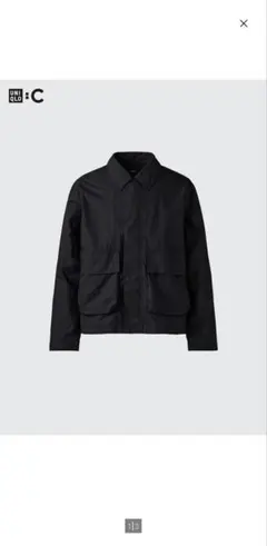 ユニクロC コットンショートブルゾン M ブラック
