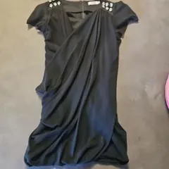 Tika ブラックドレープドレス Lサイズ