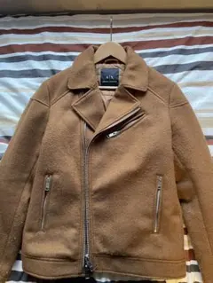 Armani Exchange ウール調 ブラウン ライダースジャケットのサムネイル