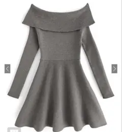 GRL オフショルダーニットフレアワンピース[dr661]