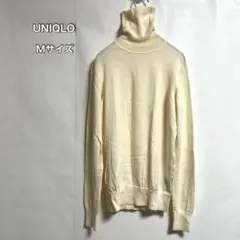 UNIQLO ニット M アイボリーウールタートルネックセーター Mサイズ