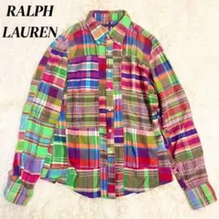 ラルフローレン RALPH LAUREN チェックシャツ ホース　パッチワーク