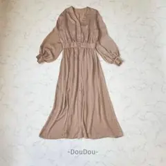 DouDou/ワンピース/F/ベージュ/ロング/とろみ/大人可愛い/シンプルのサムネイル