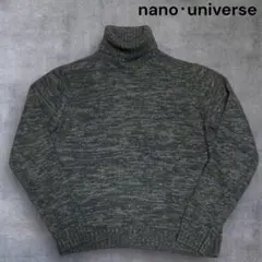 nano・universe Library カモ柄タートルネックニット 46