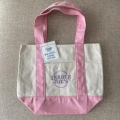 trader joe’s ミニキャンバストートバッグ ピンク　トレジョ　未使用