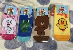 LINE FRIENDS キャラクターソックス4足セット 新品