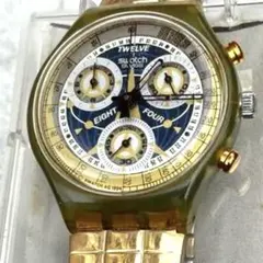 稼働 swatch 腕時計 クロノグラフ 新品電池 ネイビー ボーイズ 850 