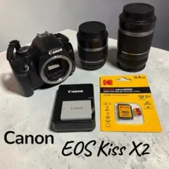 CANNON EOS Kiss X2 軽量 ダブルレンズ セット おまけ付き❤︎ Canon デジタル一眼レフカメラ EOS Kiss X2