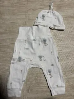 【新品】H&M オーガニックコットンパンツと帽子セット 68cm