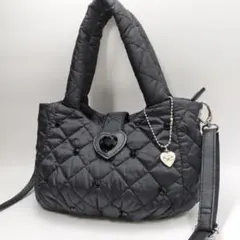 美品✨️SAVOY ハントバッグ キルティング 2way ブラック ナイロンのサムネイル