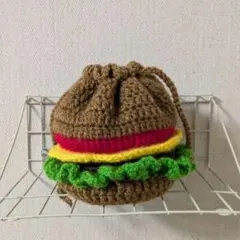 07 ハンドメイド　ハンバーガー　巾着