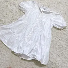 【c9449】SHEIN チュニック　ホワイト　半袖のサムネイル