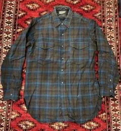 50's PENDLETON ペンドルトン ボードシャツ オンブレ 青 襤褸