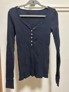 Brandy Melville navy Henley long sleeve
