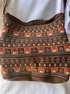 drug store's ニット ショルダーバッグ ブラウン　ブタさん　レア