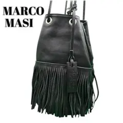 MarcoMasi マルコマージ フリンジ 巾着バッグ 2way 黒