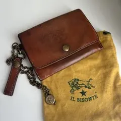 IL BISONTE イルビゾンテ 二つ折り財布 ウォレットチェーン付き 本革