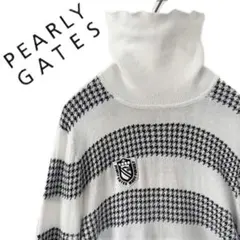 PEARLY GATES パーリーゲイツ　タートルネック 千鳥格子柄　セーター