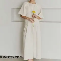 OLUN きりまる バルーンスリーブタックワンピース アイボリー - メルカリ