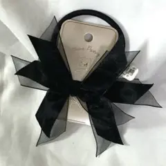 ヘアゴム　ヘアポニー　ヘアアクセサリー　ヘアアレンジ　新品　リボン　ブラック