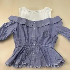 ポンポネットジュニア ストライプオフショルダーサイズ160