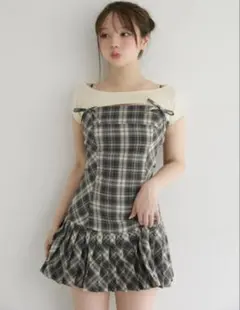 andmary Karen check mini dress M - メルカリ
