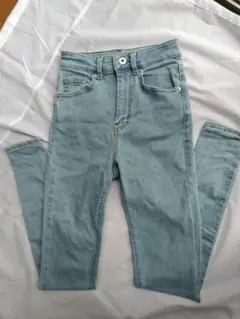 GU ライトブルー ストレッチスキニーデニム ハイウエスト　Sサイズ58