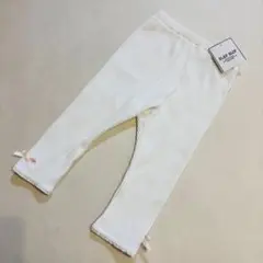 【未使用タグ付】SLAP SLIP 袖レースリボンレギンス 90cm ホワイトのサムネイル