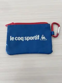 【お値下げ】le coq sportif ポーチ 青 赤ジッパーのサムネイル