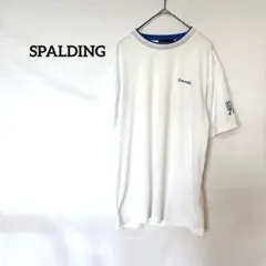 SPALDING Tシャツ 半袖 クルーネック 刺繍ロゴ L ホワイトのサムネイル