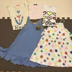 まだまだ暑い！女の子♡105〜115 可愛いワンピース　Tシャツ　5点まとめ売り