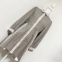 axes femme ストライプ柄シャツワンピース ブラウン系