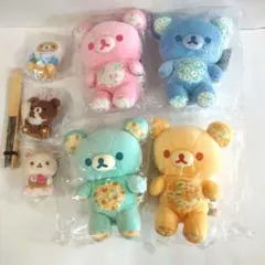 あなたを想うふっくらぬいぐるみ てのりぬいぐるみ ８点セット 新品 リラックマストア GINZA あなたを想うリラックマ ぬいぐるみ 扇子 8点