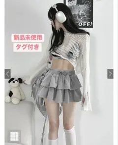 GRL グレイル インパン裏地付き ティアードスウェットミニスカート グレー
