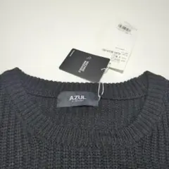 新品タグ付Azule by Moussy黒ニットセーターLサイズ