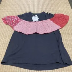 最終値下げ！ブリーズ新品値札つき！フリル付きダークグレーTシャツ 140サイズのサムネイル